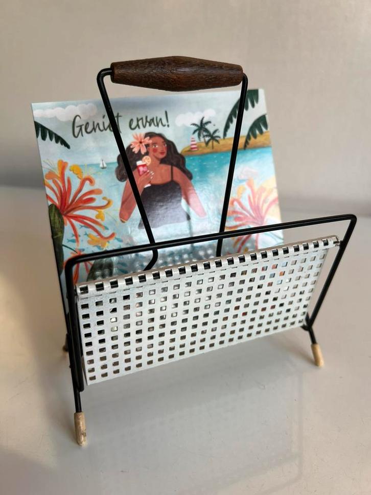 Vintage Pilastro Mategot Brievenrekje Wit Metaal Gaatjes 60s, Verzamelen, Retro, Huis en Inrichting, Ophalen of Verzenden