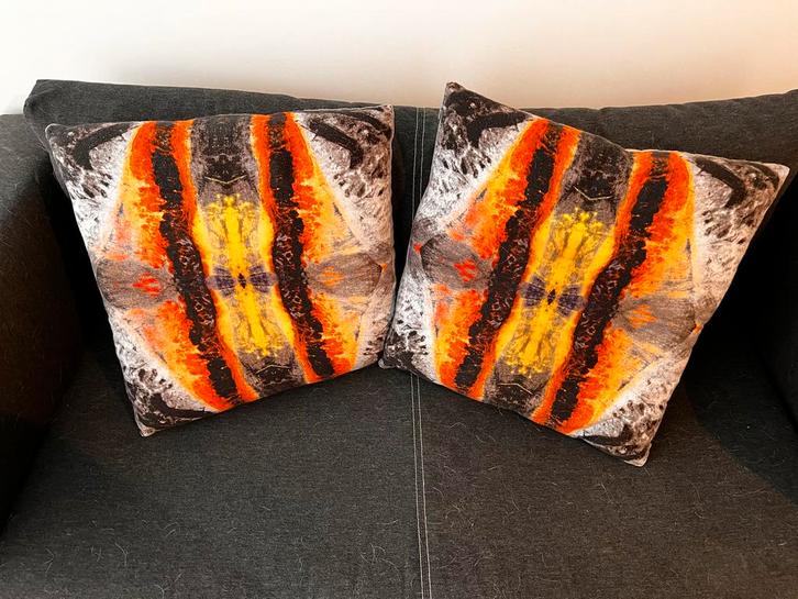 Unieke Sierkussen Set, Huis en Inrichting, Woonaccessoires | Kussens, Zo goed als nieuw, Overige kleuren, Vierkant, Ophalen