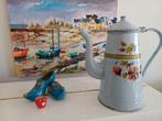 Blauwe Franse koffiepot met bloemmotief, Antiek en Kunst, Ophalen of Verzenden