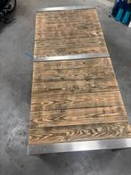 RVS tuintafel., Tuin en Terras, Tuintafels, Ophalen, Gebruikt, Rechthoekig, Rvs