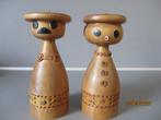Vintage Scandinavische houten kandelaars, Ophalen of Verzenden, Overige materialen