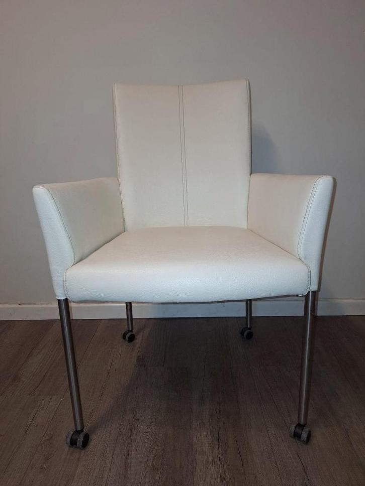 Eetkamerstoelen met wieltjes, Huis en Inrichting, Stoelen, Gebruikt, Vijf, Zes of meer stoelen, Grijs, Ophalen