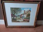 Schilderij met landhuis, 55x45 cm, Ophalen of Verzenden