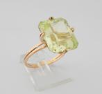 18 karaat Gouden Ring Damesring Groene edelsteen Peridoot, Jw, Verzenden, Nieuw, 17 tot 18