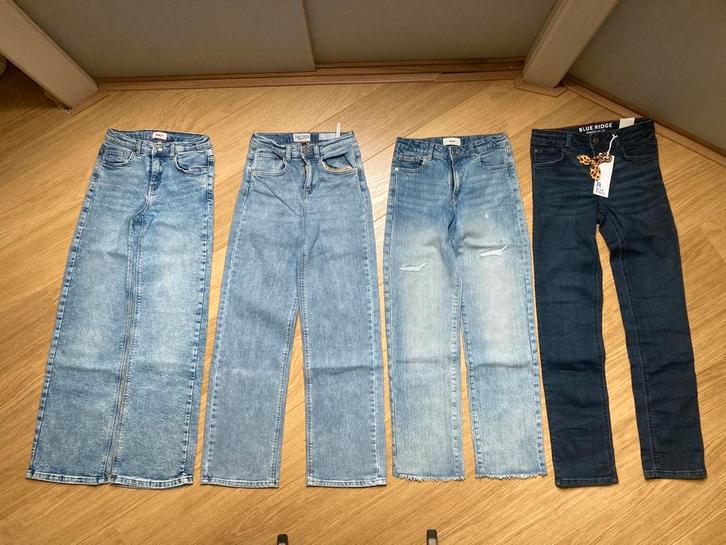 Pakket 4x spijkerbroek meisjes wide leg maat 152 ZGAN/NIEUW!, Kinderen en Baby's, Kinderkleding | Maat 152, Zo goed als nieuw