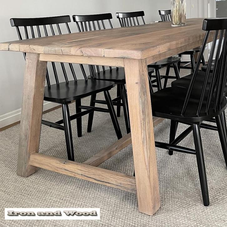 Kloostertafel op maat - oude eiken  wagondelen/wagonplanken, Antiek en Kunst, Antiek | Meubels | Tafels, Ophalen