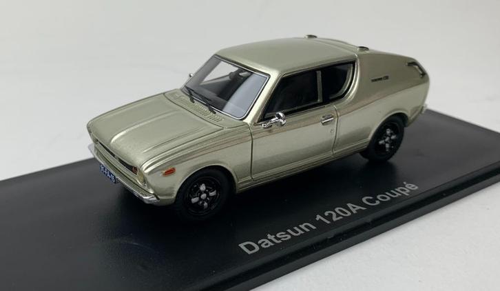 Golden Oldies 1:43 Datsun 120A Coupe zilver resin model - Li, Hobby en Vrije tijd, Modelauto's | 1:43, Nieuw, Auto, Overige merken