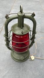 Vintage Rhewum ST2 Olielamp – Rood Glas Duitse Stormlantaarn, Ophalen of Verzenden