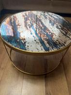 Gouden glazen salontafel - Prachtstuk!, Huis en Inrichting, Tafels | Salontafels, Ophalen, 50 tot 100 cm, Rond, 50 tot 100 cm
