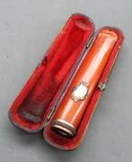 Om 1900 Sigaretten Pijp Pijpje Barsteen met Verguld Zilver, Ophalen of Verzenden