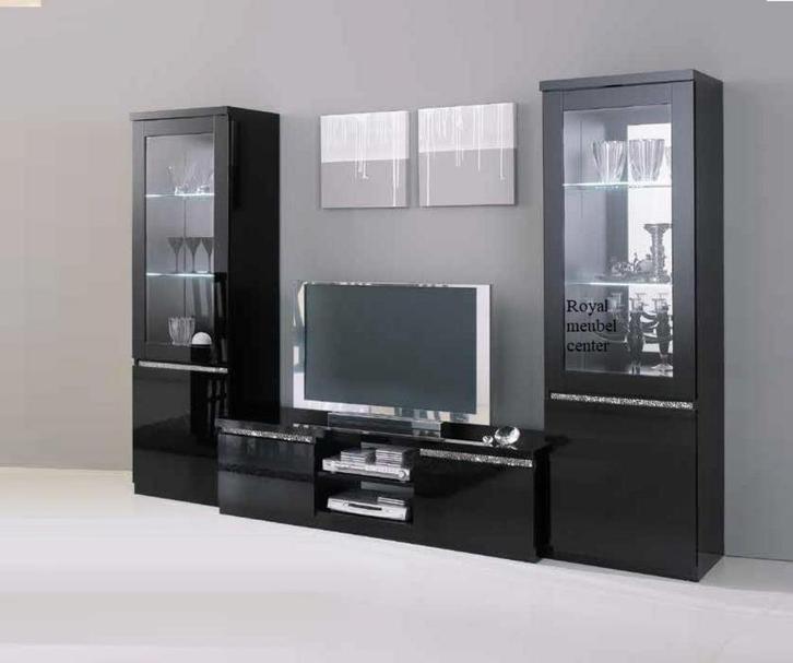 Woonkamer Forever Chrome 2 hoogglans zwart wit Sale.inboedel, Huis en Inrichting, Complete inboedels, Ophalen of Verzenden