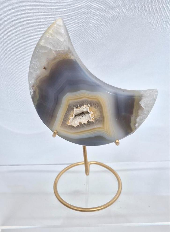 Agaat maan op standaard, Verzamelen, Mineralen en Fossielen, Verzenden