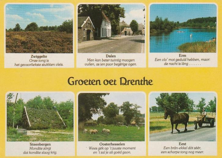 DRENTHE Zwiggelte Steenbergen Dalen Erm Eext, Verzamelen, Ansichtkaarten | Nederland, Gelopen, Drenthe, 1980 tot heden, Verzenden
