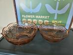 2x vintage schalen made in france glaswerk persglas roze, Huis en Inrichting, Schaal, Rond, Ophalen of Verzenden, Glas