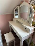Kaptafel met krukje wit, Huis en Inrichting, Ophalen, 50 tot 100 cm, Zo goed als nieuw, Minder dan 100 cm