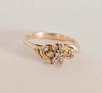 Antieke gouden ring met diamanten, Sieraden, Tassen en Uiterlijk, Antieke sieraden, Ophalen of Verzenden, Goud, Ring, Met edelsteen