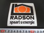 sticker logo RADSON cv ketel spaart u energie, Verzamelen, Ophalen, Zo goed als nieuw, Bedrijf of Vereniging