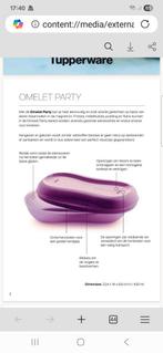 Tupperware omelet maker (omelet party), Huis en Inrichting, Ophalen of Verzenden, Zo goed als nieuw, Paars, Overige typen