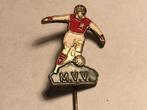 Metalen M.V.V. VOETBALLER Voetbalclub Speld (Rood/Wit)., Verzenden, Zo goed als nieuw, Sport, Speldje of Pin