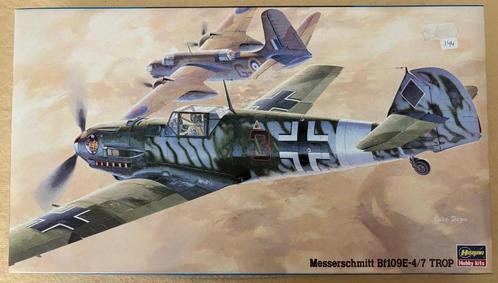Hasegawa Messerschmitt Bf109E-4/7 Trop. Schaal 1:48. ZGAN, Hobby en Vrije tijd, Modelbouw | Vliegtuigen en Helikopters, Zo goed als nieuw