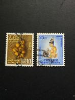 Ceylon uit 1954 en 1958 gestempeld, Ophalen of Verzenden, Gestempeld, Oost-Azië