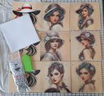 Diamond painting kaartenset, vrouw nr. 3, Hobby en Vrije tijd, Ophalen of Verzenden, Nieuw, Overige thema's