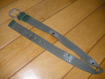Riem groen canvas met strass steentjes - nieuw - beschikbaar voor biedingen