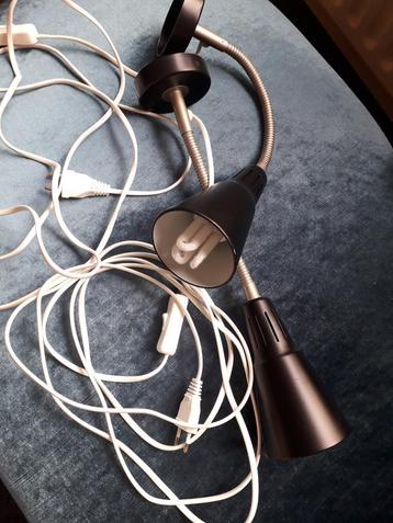 2 Zwarte Flexibele Muurlampen met Schakelaar beschikbaar voor biedingen