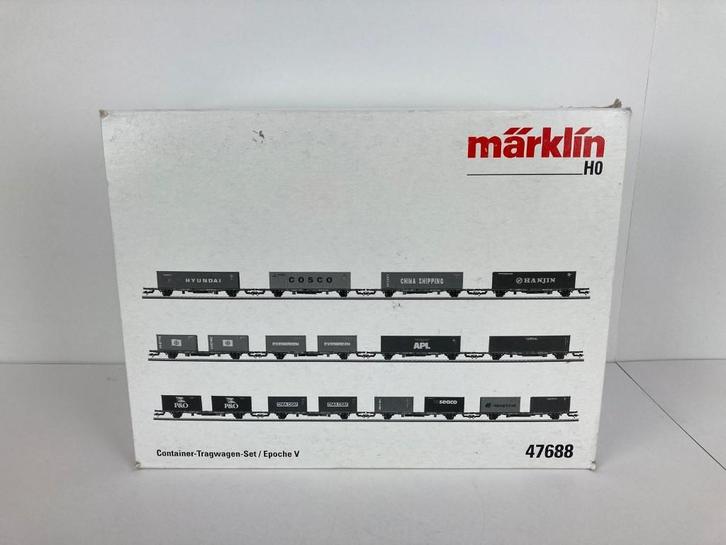 Märklin 47688 - 12 x Containerwagon Set - NS, Hobby en Vrije tijd, Modeltreinen | H0, Nieuw, Wagon, Wisselstroom, Märklin, NS