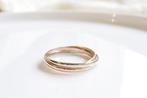 14 Karaat Gouden Trinity Ring, 19 tot 20, Nieuw, Ophalen of Verzenden, Dame