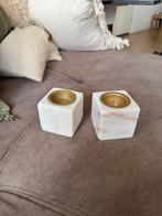 2 Real Marble Candle Holders, Ophalen of Verzenden, Zo goed als nieuw, Overige materialen, Minder dan 25 cm