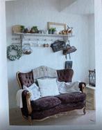 Oude brocante Franse wandregaal met haken, Ophalen