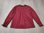 WAREHOUSE bordeaux rode top maat 34 ~ NH0058, Ophalen of Verzenden, Lange mouw, Warehouse, Maat 34 (XS) of kleiner