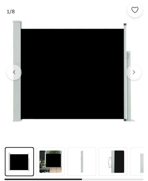 Nieuw in doos 2stuks 100x300 uittrekbaar windscherm zwart, Tuin en Terras, Tuinschermen, Nieuw, 100 tot 150 cm, 200 cm of meer