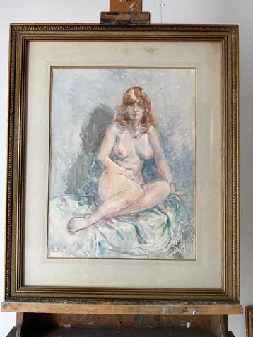 Harry Maas, aquarel, naakt, 56 x 68 cm in mooie lijst beschikbaar voor biedingen