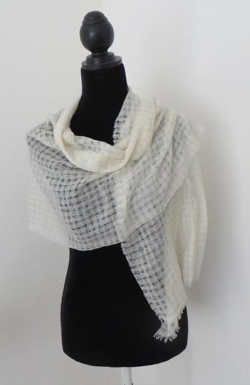 PETER HAHN I Luxe Sjaal I 100% Kashmir I Winterwit I NIEUW! beschikbaar voor biedingen