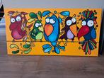 Schilderij met vogels. 120x80cm., Antiek en Kunst, Ophalen