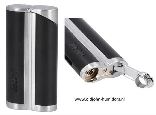 SAS25 ADORINI  SIGAARAANSTEKER JETFLAME BLACK/SILVER + BOO, Verzamelen, Rookartikelen, Aanstekers en Luciferdoosjes, Nieuw, Aansteker