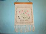 Vintage wandhanger borduurwerk op linnen Småland Zweden, Ophalen of Verzenden