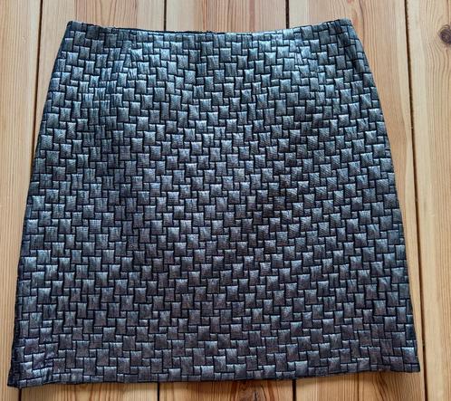 Caroline Biss Rok - Zwart Zilver Metallic - Maat 42 / Large, Kleding | Dames, Rokken, Zo goed als nieuw, Maat 42/44 (L), Zwart