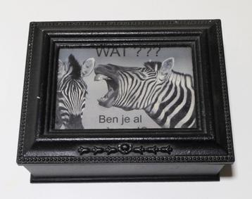 Zebra bijouterie doos, sieraden kistje beschikbaar voor biedingen