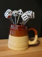 Vintage miniatuur bierpul/mok in beige en twee tinten bruin, Ophalen of Verzenden, Zo goed als nieuw