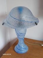 Paddenstoelen tafellamp met wit en blauw glaspasta, 50 tot 75 cm, Ophalen of Verzenden, Art Deco, Glas