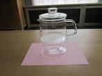 Douwe Egberts Glazen thee-koffiepot D12cm H16cm met deksel, Huis en Inrichting, Overige typen, Ophalen of Verzenden, Effen, Glas