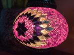 Oosterse/Arabische lamp met roze glasmozaiek steentjes, Minder dan 50 cm, Nieuw, Ophalen of Verzenden, Metaal