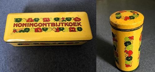 Vintage ontbijtkoekblik + beschuitbus van Verkade, Verzamelen, Blikken, Gebruikt, Beschuit, Verkade, Ophalen of Verzenden