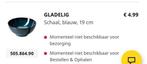 GEZOCHT!! gladelig ikea schaal 19cm blauw, Huis en Inrichting, Keuken | Servies, Ophalen of Verzenden, Overige stijlen, Bord(en)