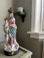Brocante mariabeeld met kind en 2 engelen pastel, Antiek en Kunst, Ophalen