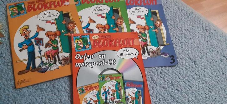 Tom Stone, Blokfluit spelen Dàt is Leuk deel 1, 2 en 3  + CD, Muziek en Instrumenten, Bladmuziek, Gebruikt, Les of Cursus, Populair