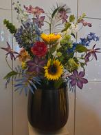 Groot vol zijden bloemstuk met prachtige zijden kunstbloemen, Huis en Inrichting, Woonaccessoires | Kunstplanten en Kunstbloemen